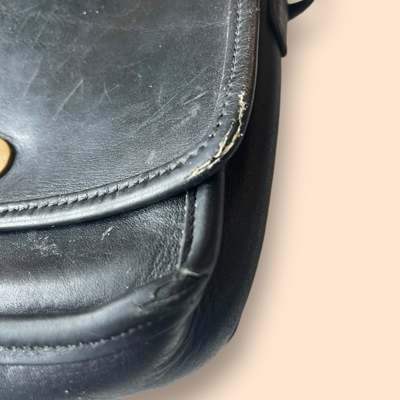 Vintage Coach New York Companion Leather Flap Twist lock Crossbody Bag Authentic - Picture 10 of 16